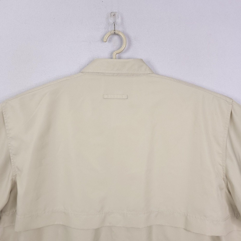 AFTCO Shirt Mens 2XL Tan Short Sleeve Fishing Vented Button Front Polyester - Picture 8 of 10